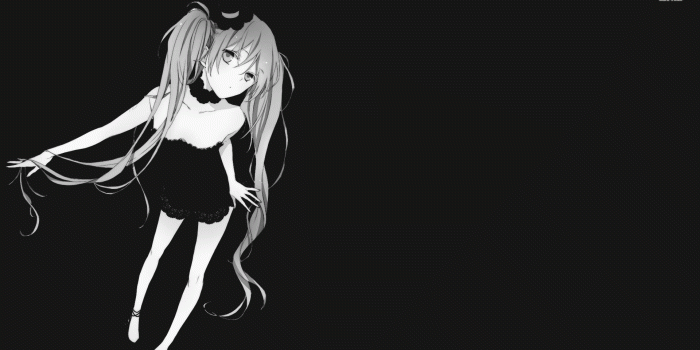 1920x1080 Black And White Hatsune Miku Vocaloid Wallpapers Anime Desktop