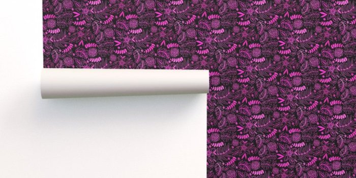 1024x1024 Hot Pink Ombre on Black on Isobar by roguerenpnw | Roostery Home Decor