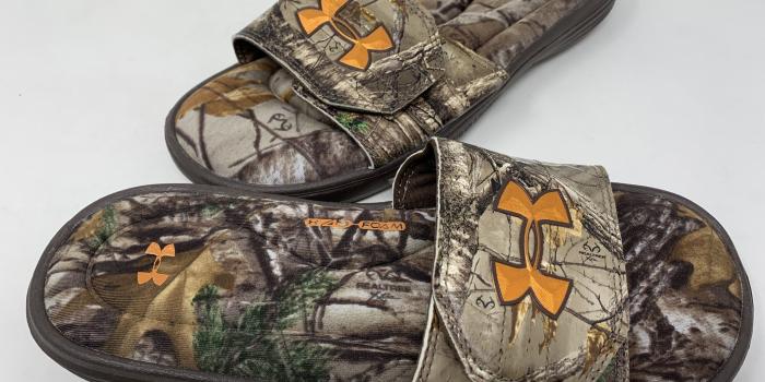 2048x1536 NEW! Under Armour Youth Boy's Realtree Camo Slides Camo/Burt Orange