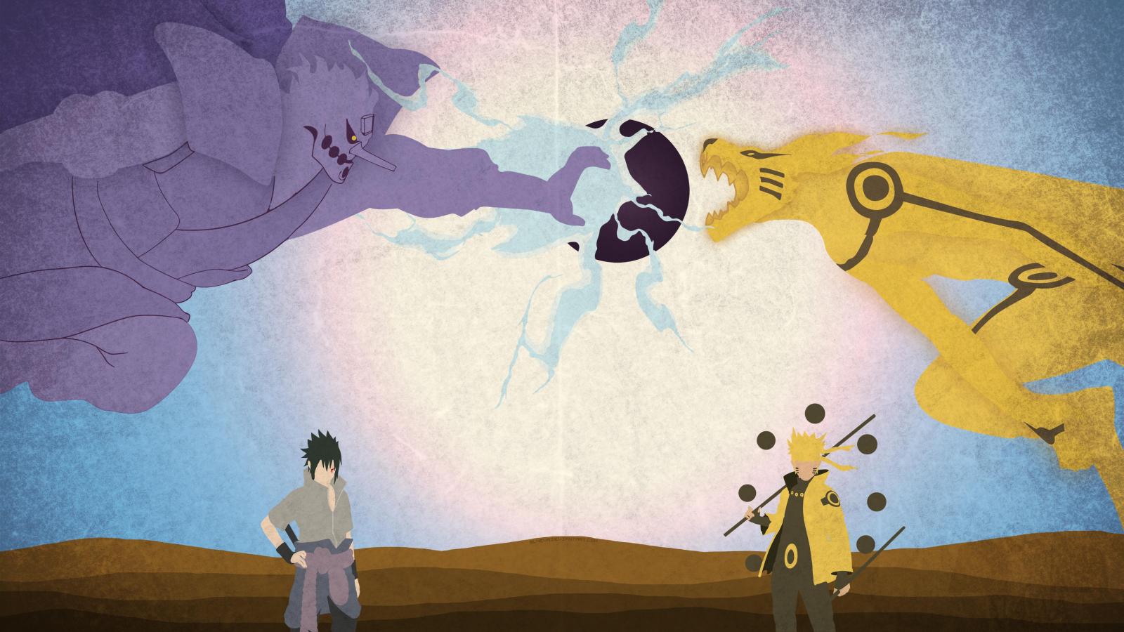 3840x2160 Naruto & Sasuke Clash Desktop Wallpaper : Naruto