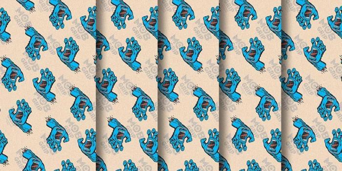 1000x1000 Mob Santa Cruz Screaming Hand Pattern Skateboard Griptape - 9in x 33in -  Clear (1 Sheet)