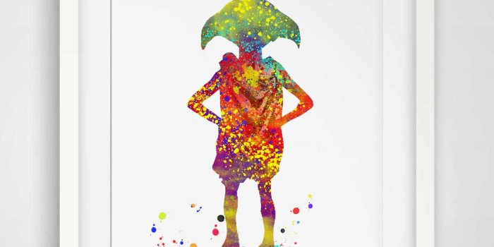 1158x1304 Dobby Watercolor Wall Art Harry Potter Art Print Elf Nursery Gift