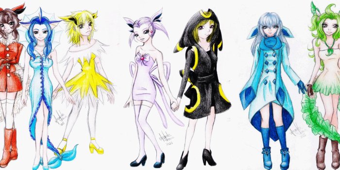 1600x727 Pictures of Eevee Evolutions Gijinka - #rock-cafe