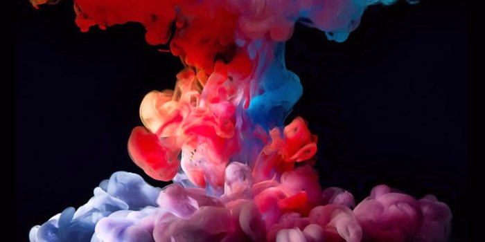 1332x850 Wallpaper surface, abstraction, blur, black background, ink in water