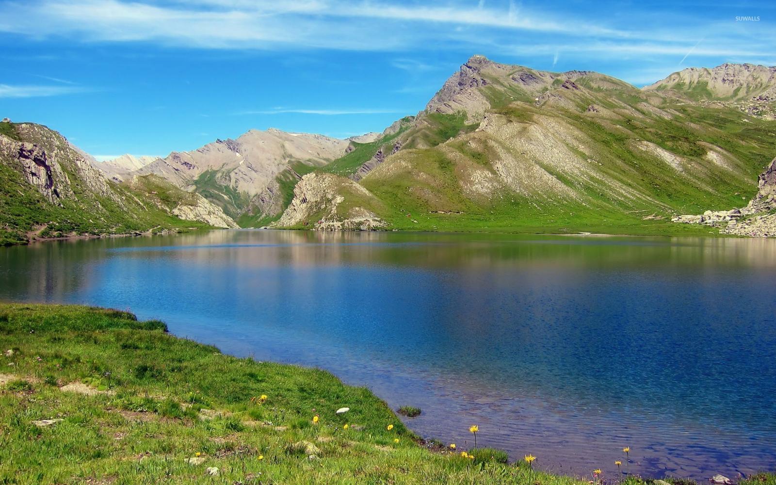 1920x1200 Blue lake in the green mountains wallpaper - Nature wallpapers - #54579