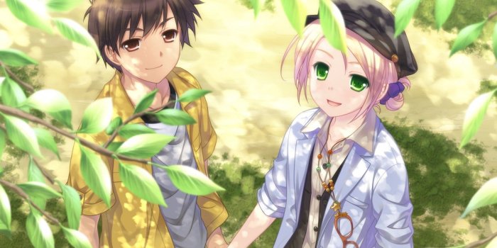 1680x1050 Wallpaper anime girl boy love couple happiness mood summer | Anime