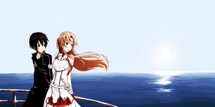 2550x1434 Anime Girl And Boy Enjoy HD desktop wallpaper : Widescreen : High