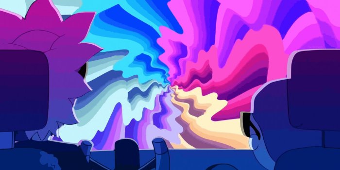 1366x768 Download 1366x768 Wallpaper Swirl, Colorful Portal, Rick And Morty