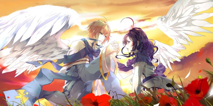 2560x1600 Anime Angel Boy And Girl Angel Boy Girl X Wallpaper | Chainimage