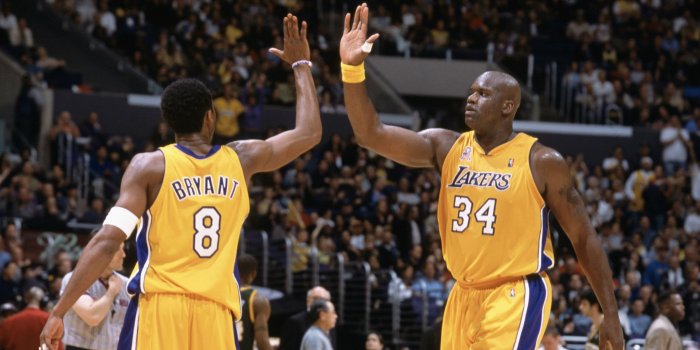 3592x2017 Kobe And Shaq Championship Stats | CINEMAS 93
