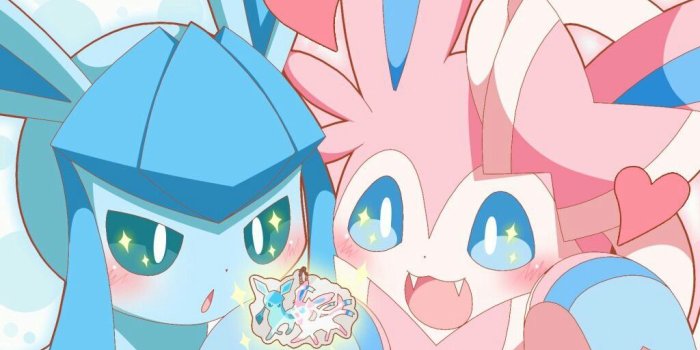 1024x768 Sylveon and Glaceon admiring their sticker. | Cute Pokémon | Pokemon