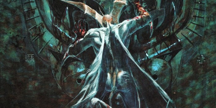 1332x850 Wallpaper blood, the devil, art, Satan, Devilman, Go Nagai, the