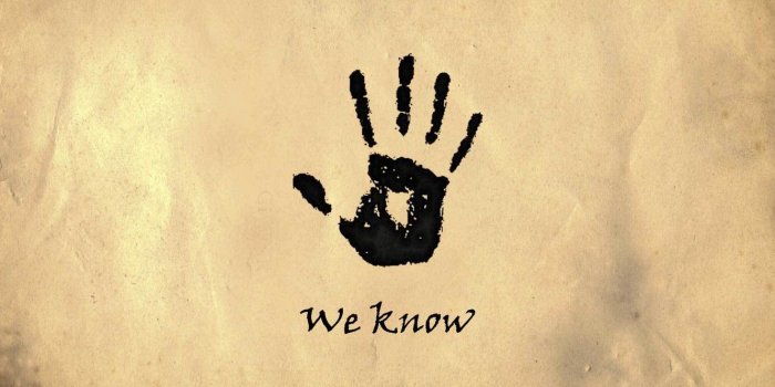 1332x850 Wallpaper minimalism, palm, imprint, skyrim, dark brotherhood, the