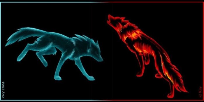 1024x768 Fire And Ice Wallpapers By Lost confused wolf On DeviantArt Desktop