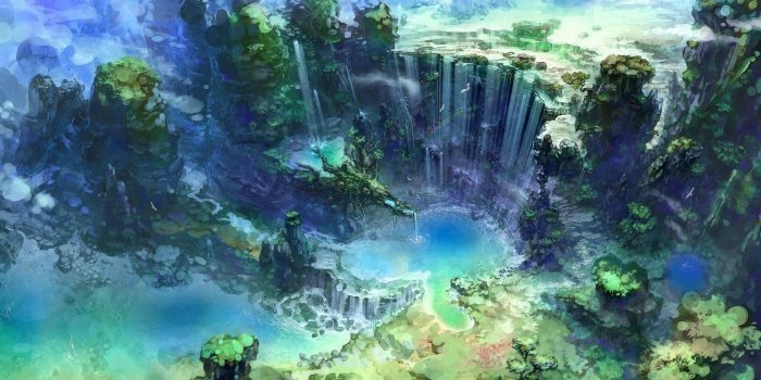 1920x1080 artwork fantasy art waterfall water nature #wallpapers - HD Wallpapers