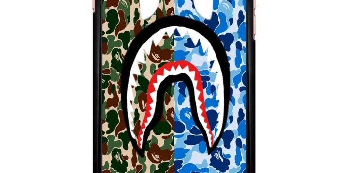 1000x1000 Bape Shark Camo Flag iPhone 7 Plus Case Black