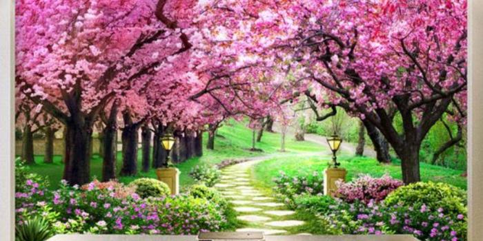 1000x924 Mural Custom 3D Photo Wallpaper Flower Romantic Cherry Blossom Tree