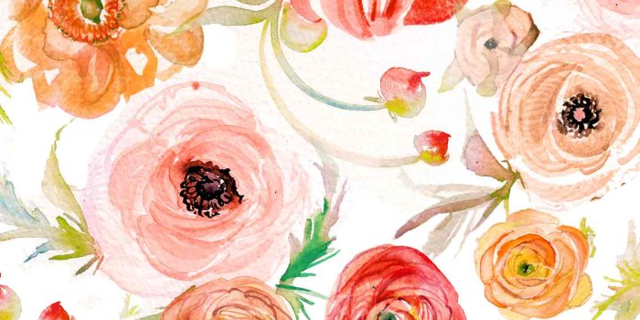 1440x900 Flower Screen Wallpaper - Fall Watercolor Floral Background Free