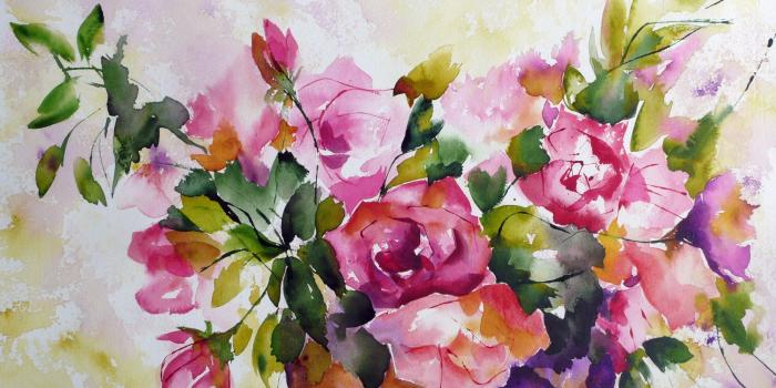 2560x1440 Wallpaper Watercolor painting of flowers 2560x1600 HD Picture, Image