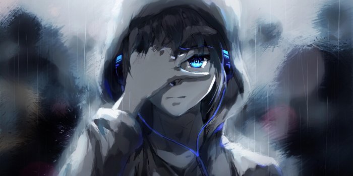 3000x1687 Boy - Hoodie Blue Anime Boy, Hd Wallpapers & backgrounds Download