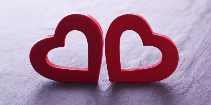2560x1600 Wallpaper Two red love hearts, romantic 2560x1600 HD Picture, Image