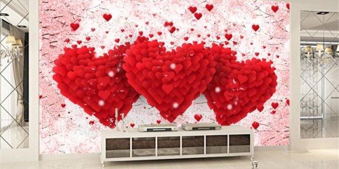 1000x800 US $9.0 40% OFF|Beibehang Custom Marriage room decoration 3D wallpaper  romantic Love heart TV hotel background wall wallpaper mural papel tapiz-in 