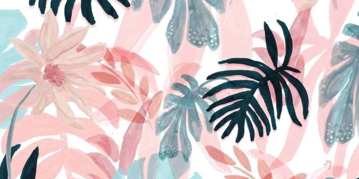 1466x917 Aesthetic Rose Gold Tropical Wallpaper - Ala Model Kini