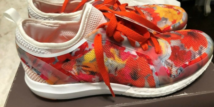 1600x1200 Adidas by Stella McCartney ClimaCool Boost Floral Mesh Sneakers Shoes Orange