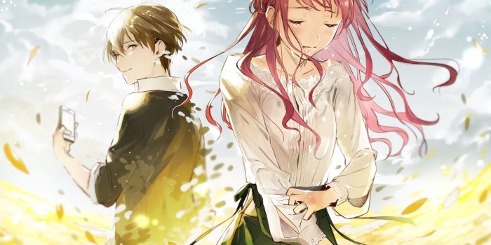 2294x1639 Download 2294x1639 Anime Girl, Crying, Tears, Pink Hair, Anime Boy