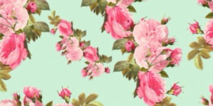 1080x1920 Teal with pink flowers | Cover Colors en 2019 | Vintage floral