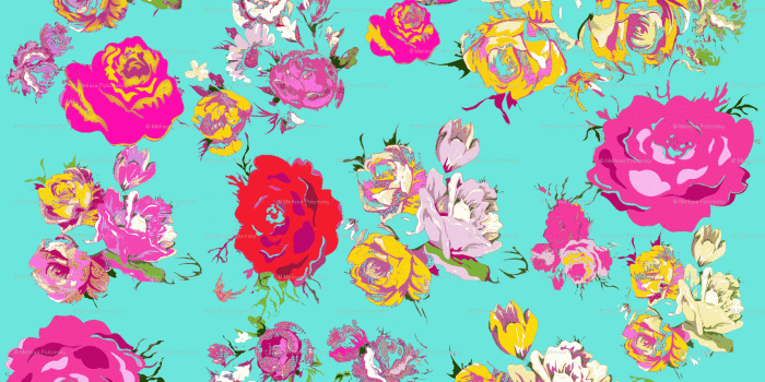 1625x1625 Vintage Inspired Floral in Pink //Mint wallpaper - theartwerks
