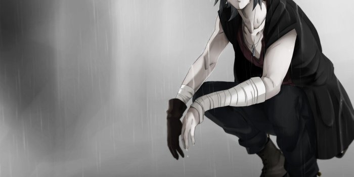 1600x1201 Rain alone sad anime boy crying in the rain alone 3d anime sad hd
