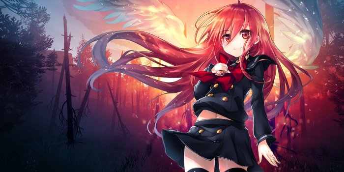 2560x1440 Wallpaper Anime girl, Fire Angel, 4K, Anime, #8040