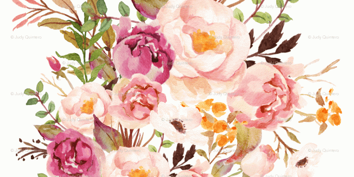 1000x1000 Boho Vintage Floral Pastel - White wallpaper - shopcabin - Spoonflower