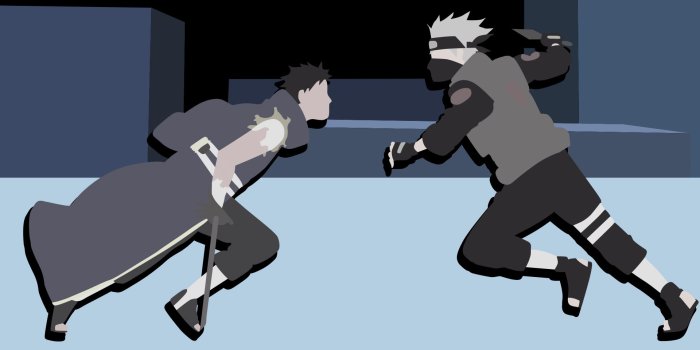 1920x1080 Minimalist Kakashi vs Obito HD Wallpaper | Background Image