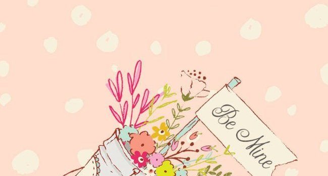 650x1548 Be Mine Cute Floral Mouse Free Phone Wallpaper ⋆ Little Girls Pearls