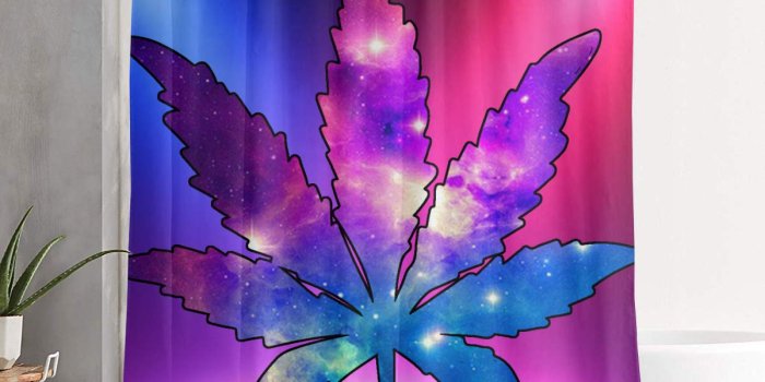 1200x1200 Amazon.com: Shower Curtain Marijuana Leaf Galaxy Cannabis 420