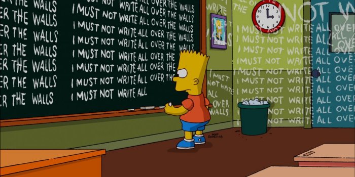 1244x700 The Simpsons Bart Detention Write Chalkboard humor cartoons