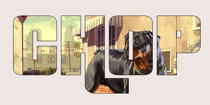 1332x850 Wallpaper dog, dog, chop, chop, GTA 5, GtaV, Grand theft auto, Gta5