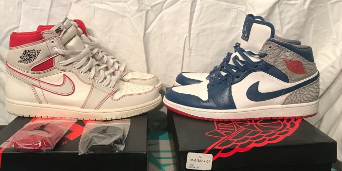 1600x1200 Nike Air Jordan 1 Retro High OG Sail Phantom Red& Nike Air 1 Elephant Print  Sz11