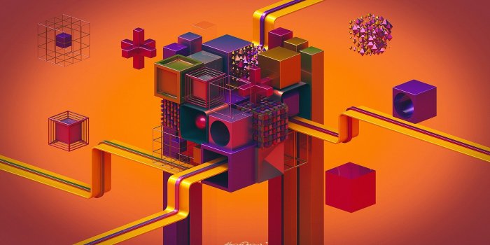 1920x1080 Lacza, Abstract, Colorful, Geometry, Digital Art, 3d, - Abstract