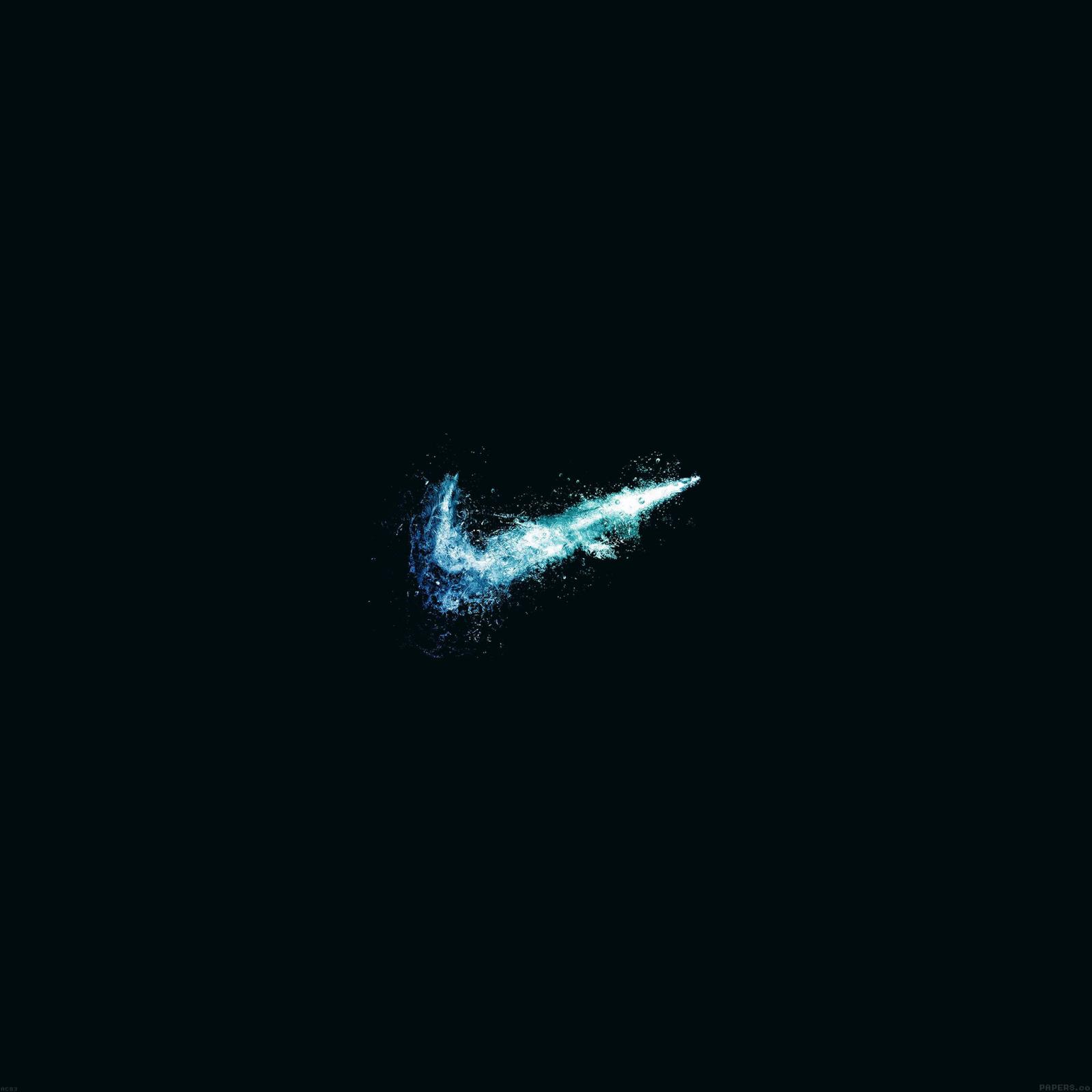 2048x2048 FreeiOS8 | ac83-wallpaper-nike-water-logo-dark-minimal