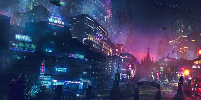 1920x1080 City Digital Art - Cyberpunk Background Free Wallpaper & Backgrounds