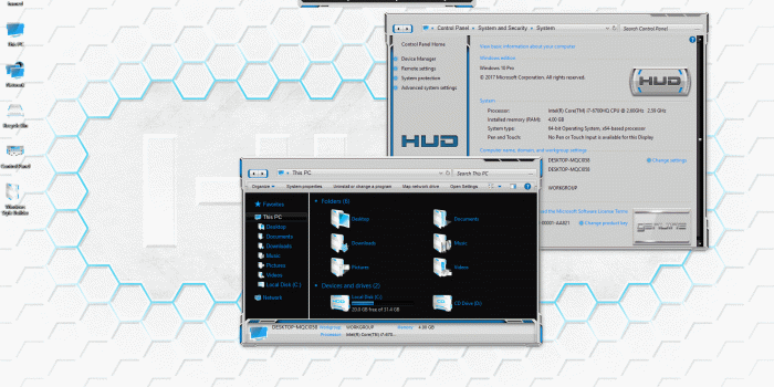 1920x1080 HUD Blue Light SkinPack for Windows 710 - SkinPack - Customize Your