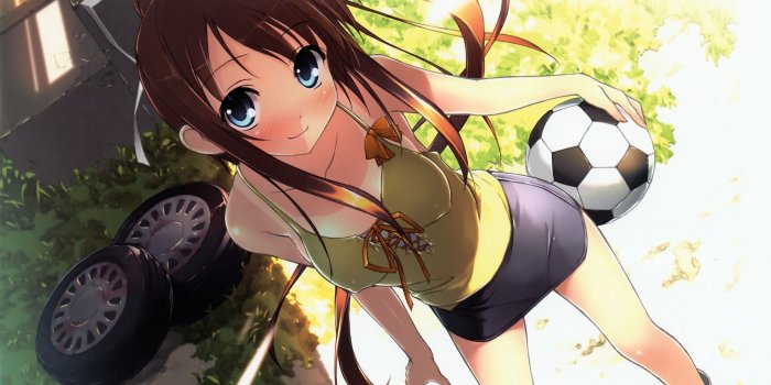 2560x1600 Anime Girl with Soccer Ball widescreen wallpaper
