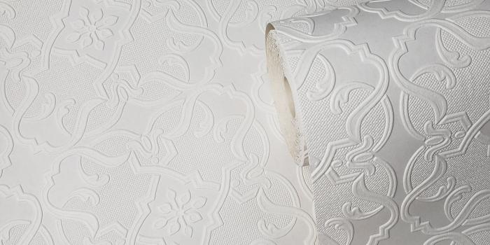 3024x3024 WM01067101 Anaglypta Paintable White Heavy Textured Contemporary 3D  Wallpaper