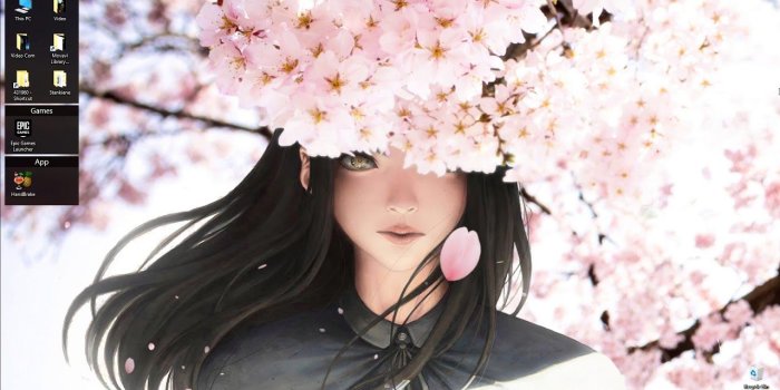 1280x720 DesktopHut - Blossom and Anime Girl Live Wallpaper