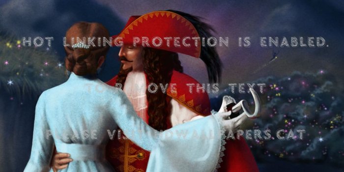 1024x768 wendy and hook peter pan neverland danceing