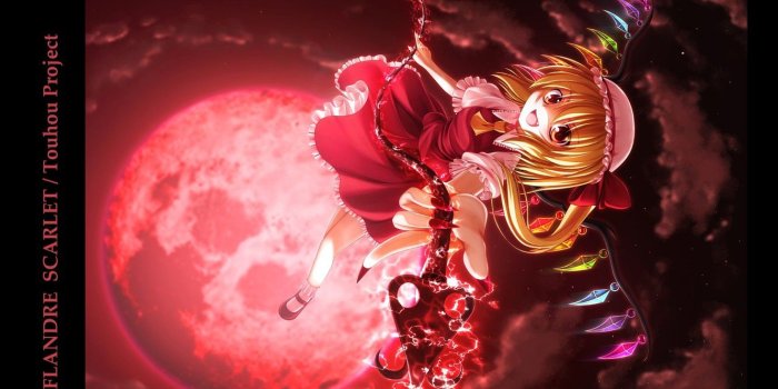 1332x850 Wallpaper the full moon, madness, art, vampire, Touhou Project, gray