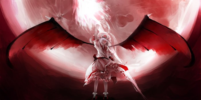 3000x1500 Karasu-san (syh3iua83) moon remilia scarlet touhou vampire weapon